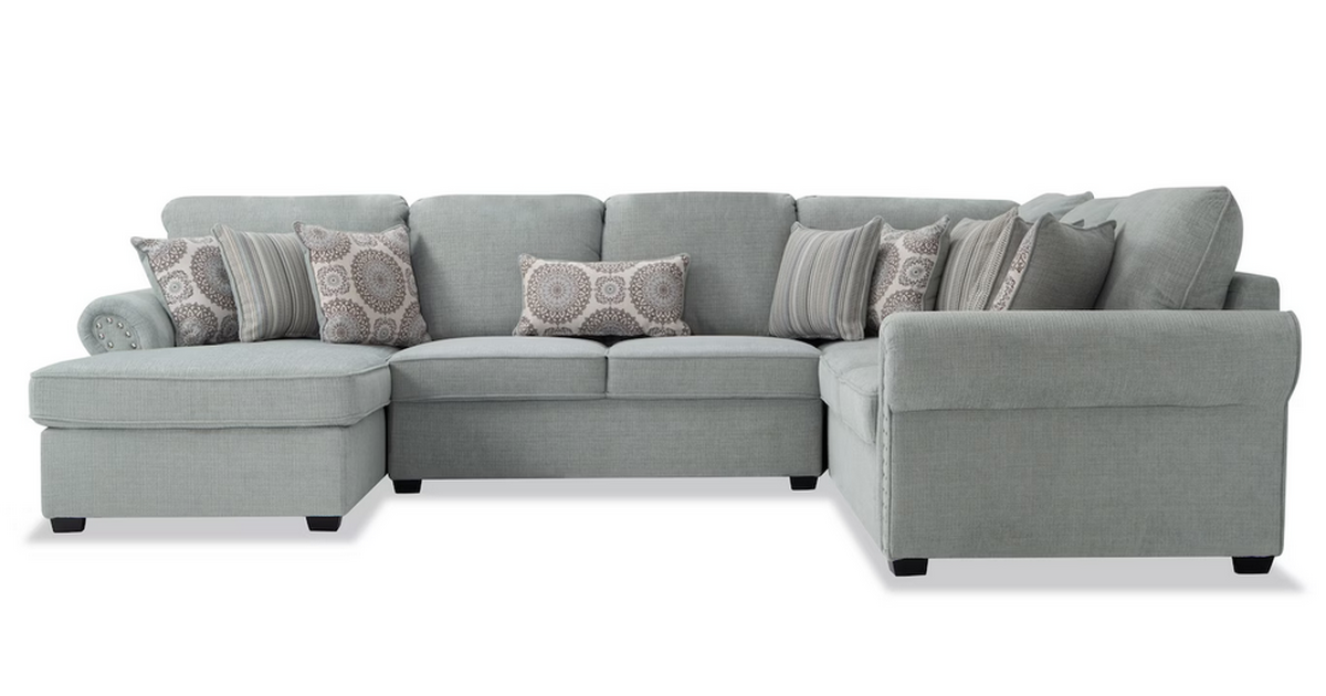 Like New Playroom Artisan Blue 4 Piece Left Arm Facing Sectional Plus