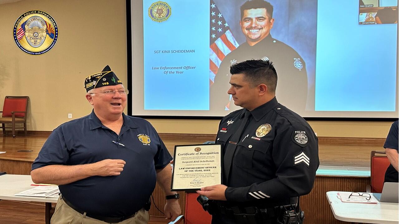 This week, Sergeant Kinji Scheideman was selected by American Legion as