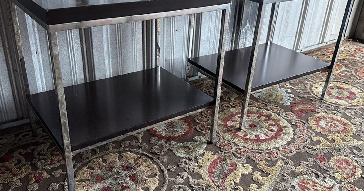 Delivery Available. 24x18x24H Modern End Tables. Wood & Steel for 55