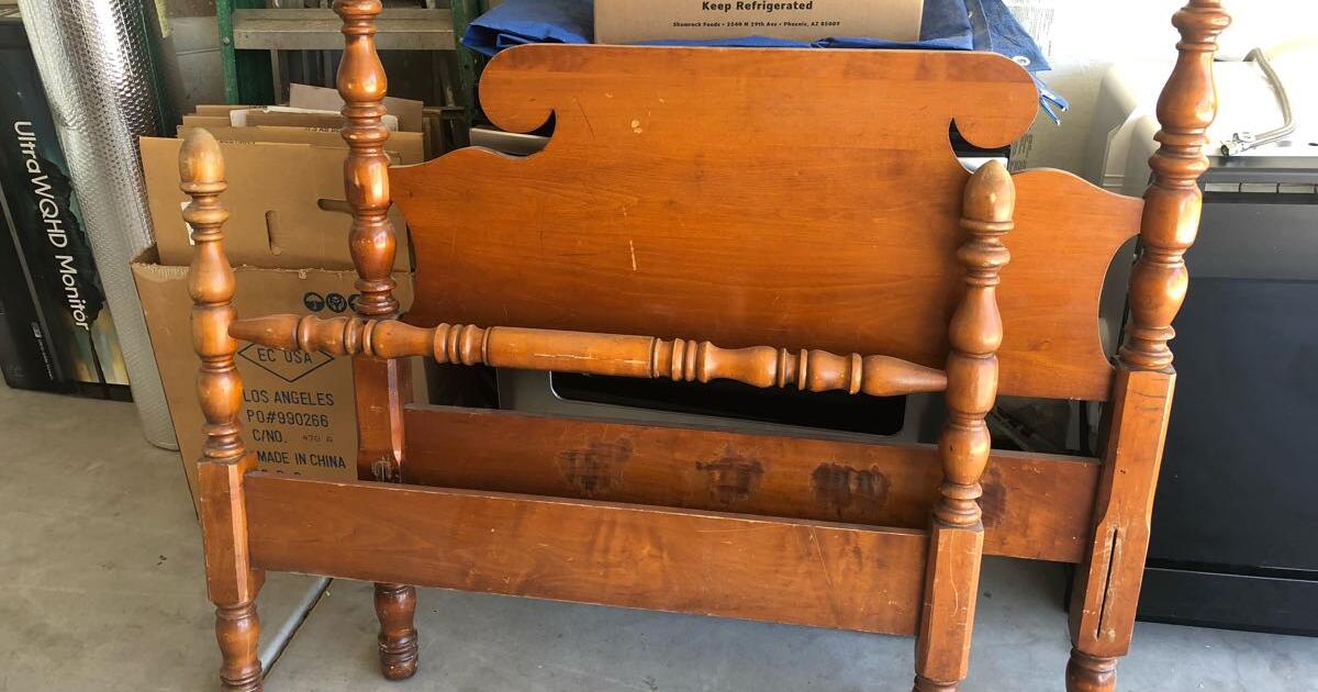 Vintageantique Solid maple twin bed for 50 in Phoenix, AZ Finds