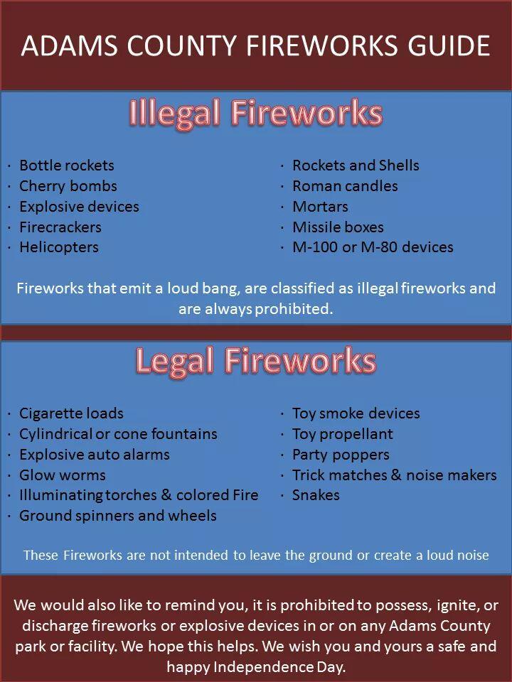 Illegal and Legal Fireworks in Adams County (Adams County) — Nextdoor