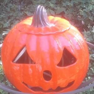 Ceramic LIGHTED Jack-O'-Lantern