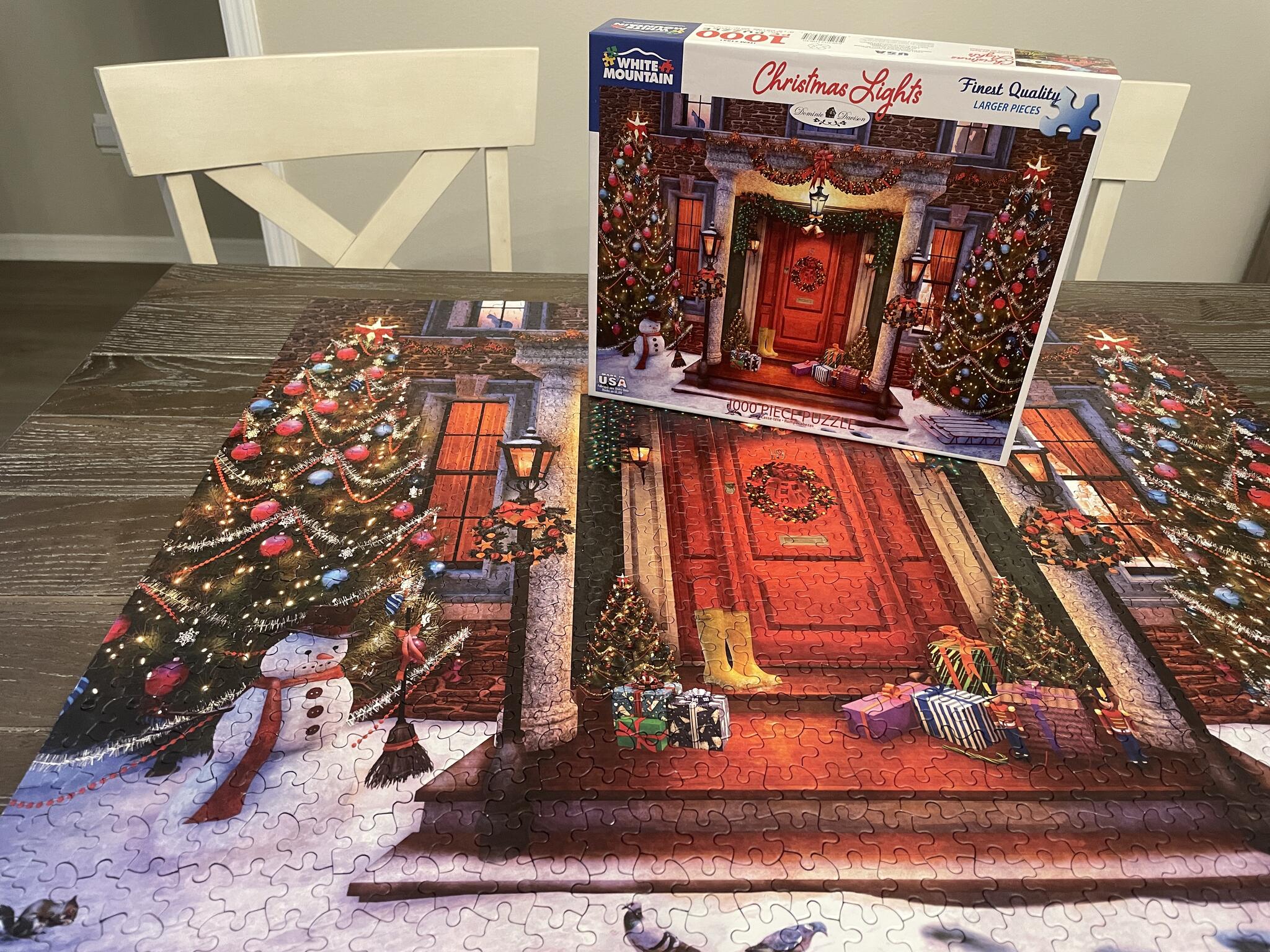 White Mountain 'Christmas Lights' Puzzle 1000 Pieces for Free in The