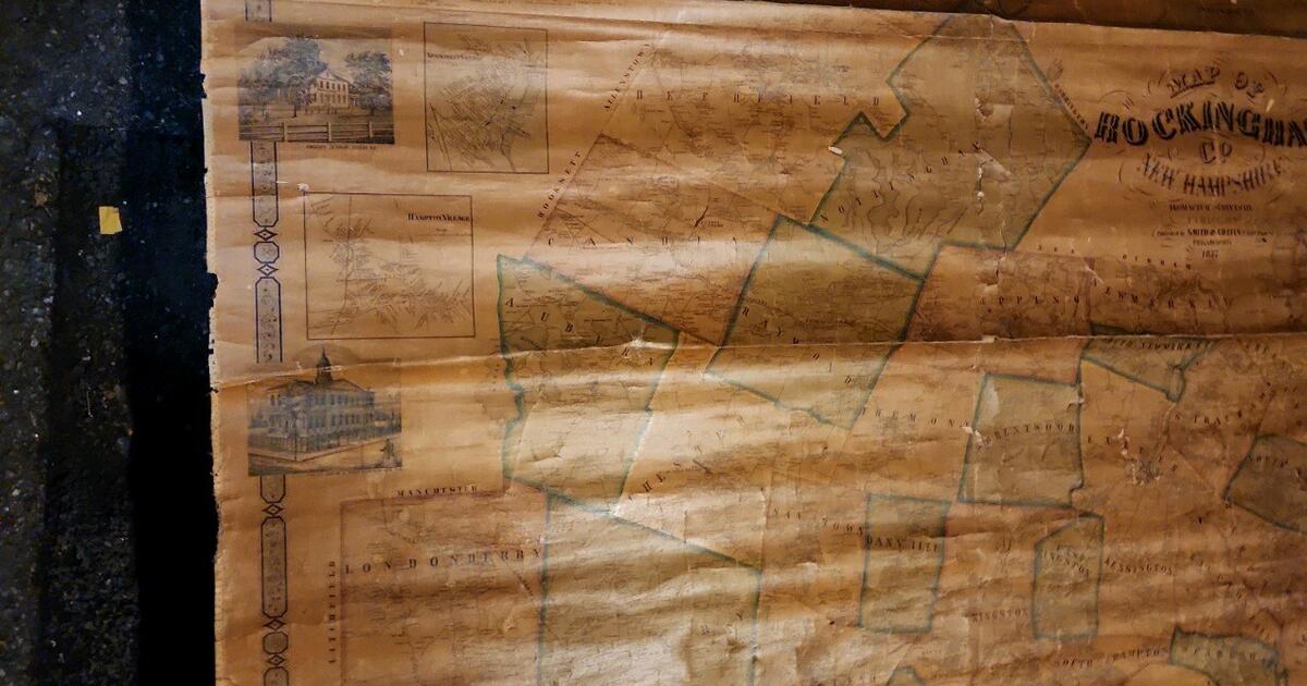 RARE!-1856 Original Print MaP Of Rockingham County N.H. J.CHASE, MADE ...