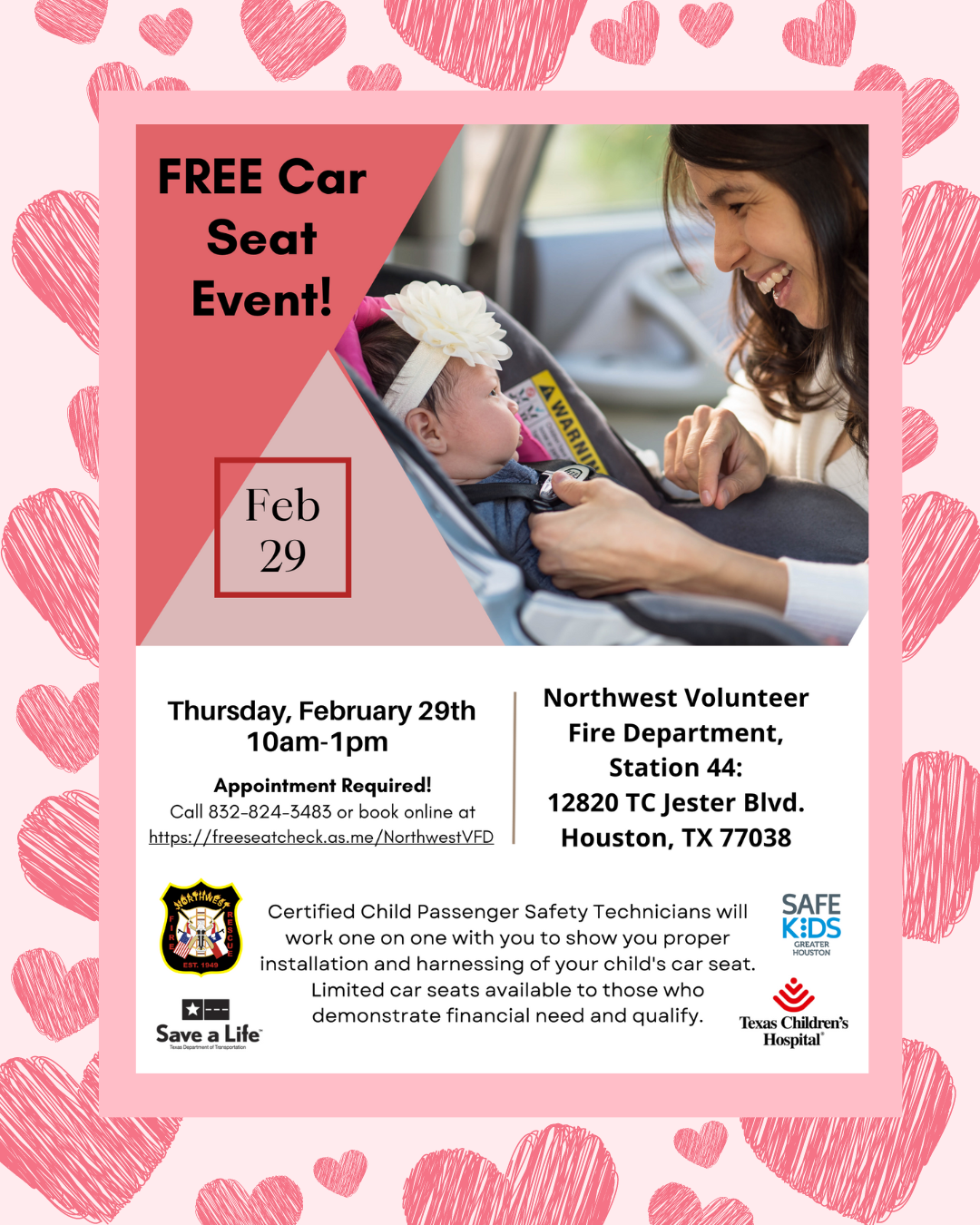 Keep your loved ones safe by making a car seat appointment with one of