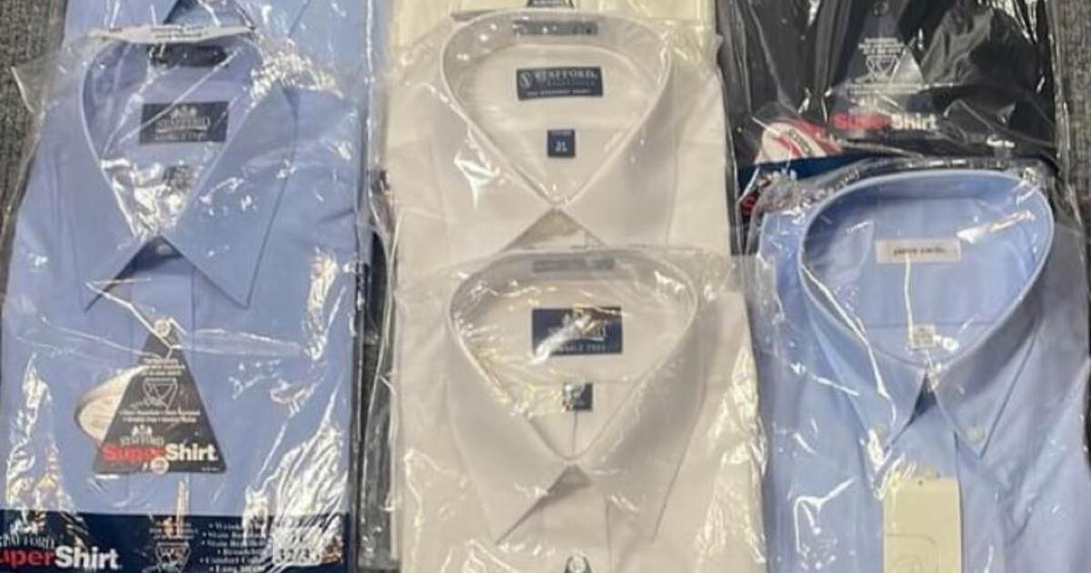 7 new in package men’s dress shirts .3233 in Burlington, NC For Sale