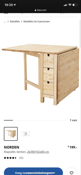 Mantsjoerije Referendum Opschudding IKEA Norden Houten Klaptafel Berken Voor 80 € In Leiden, ZH | Gratis/Te  Koop — Nextdoor