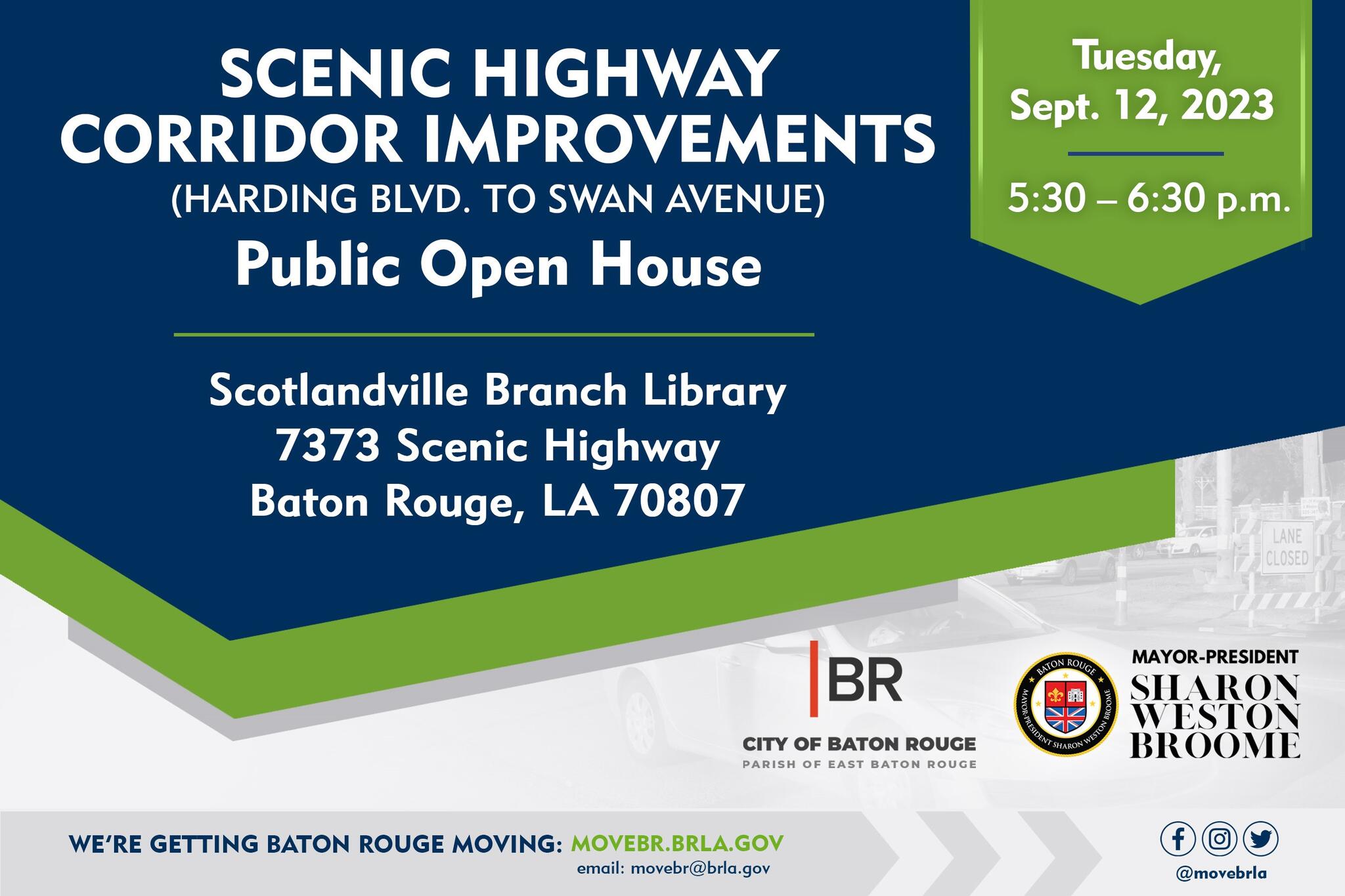 The City of Baton Rouge and MOVEBR Program Management Team will host a public open house for