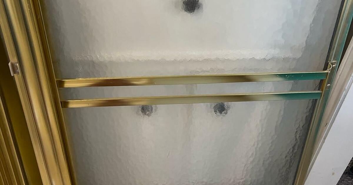 Bathtub sliding glass doors and frame Gold for 50 in Houston, TX