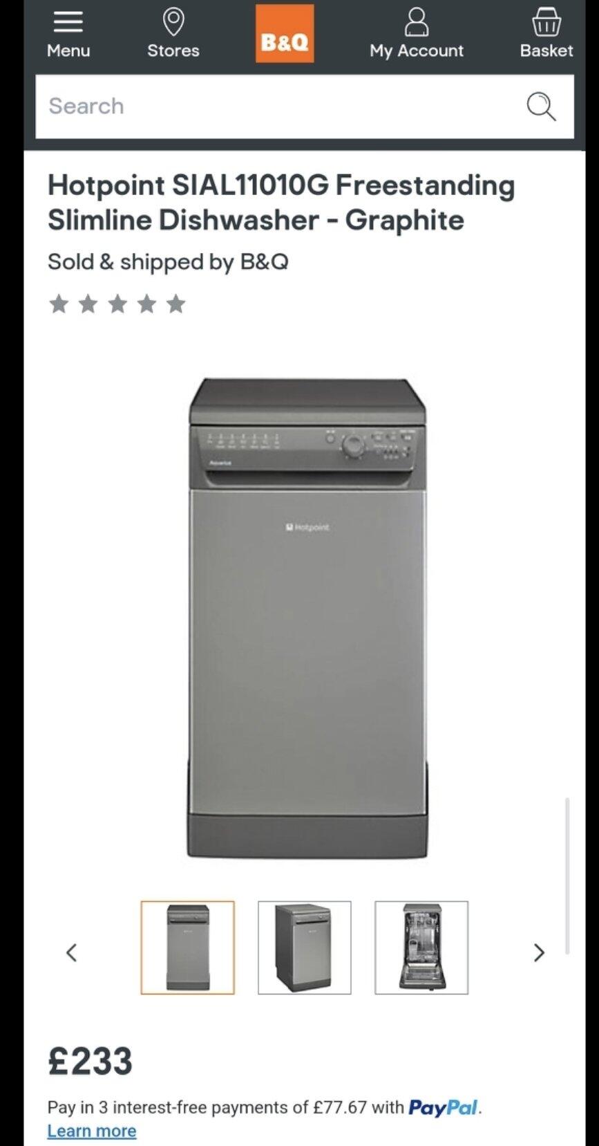 Sial11010g Freestanding Slimline Hotpoint Aquarius Sial11010g
