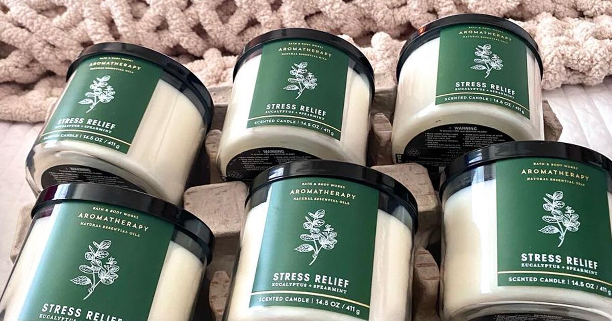 Six New Bath and Body Works Aromatherapy Candles Eucalyptus & Spearmint