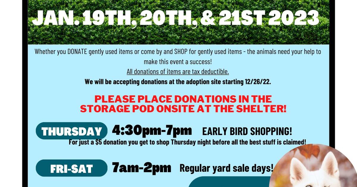 Friends For Life Animal Rescue Charity Garage Sale in Gilbert, AZ For