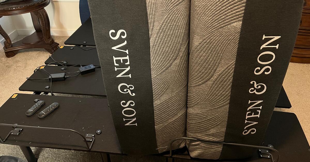 Sven and Son king size adjustable bed with 2 twin XL mattresses and