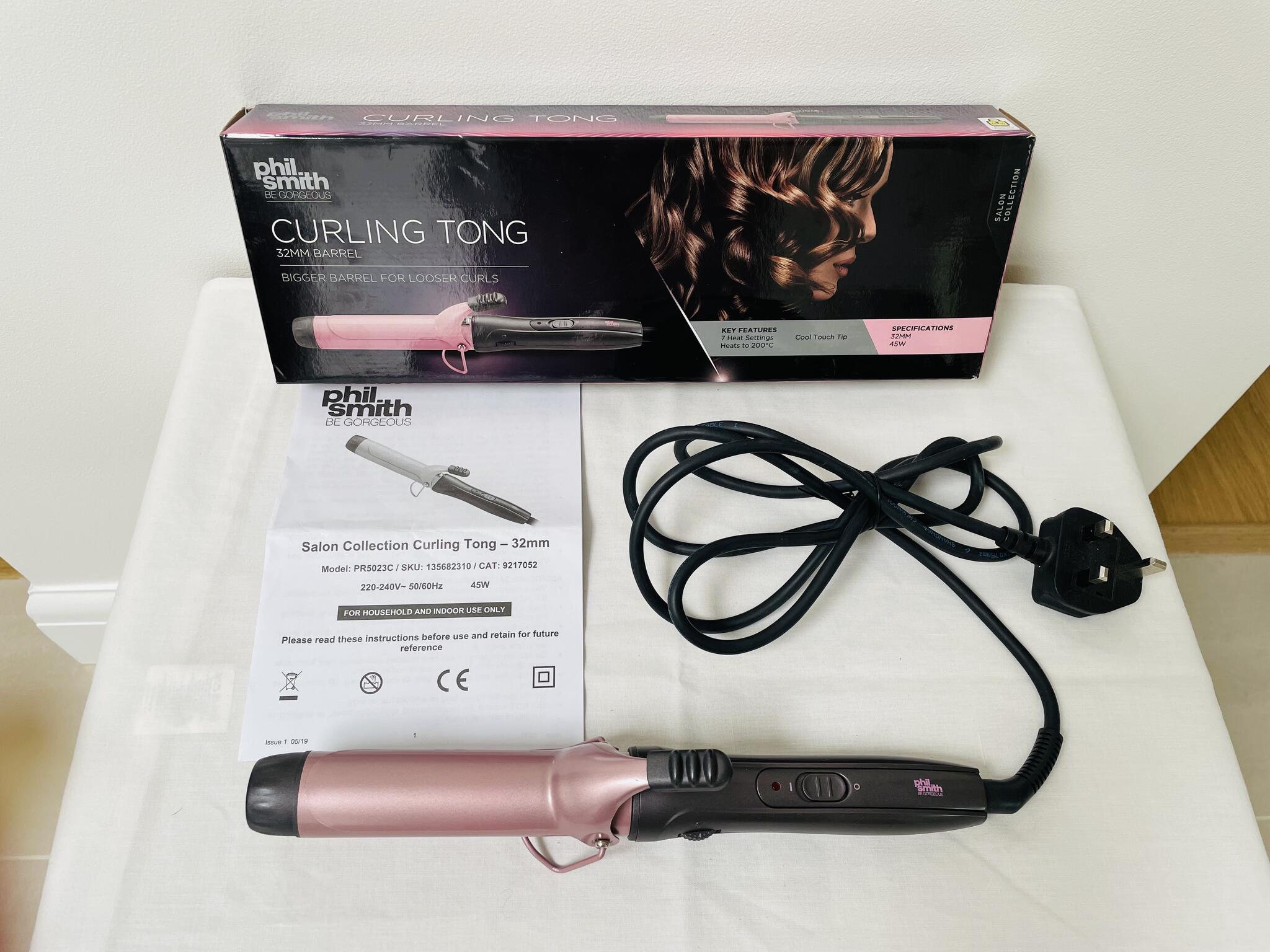 32mm Clearance Phil Smith Ceramic Curling Tong Argos Curling Tong