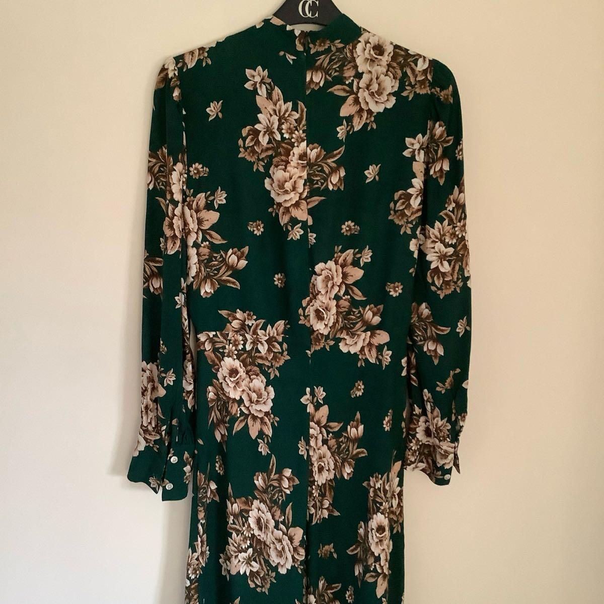 slim fit dress slacks Annmarie Sleeveless Printed Dress - Green Woodblock Floral main image 1