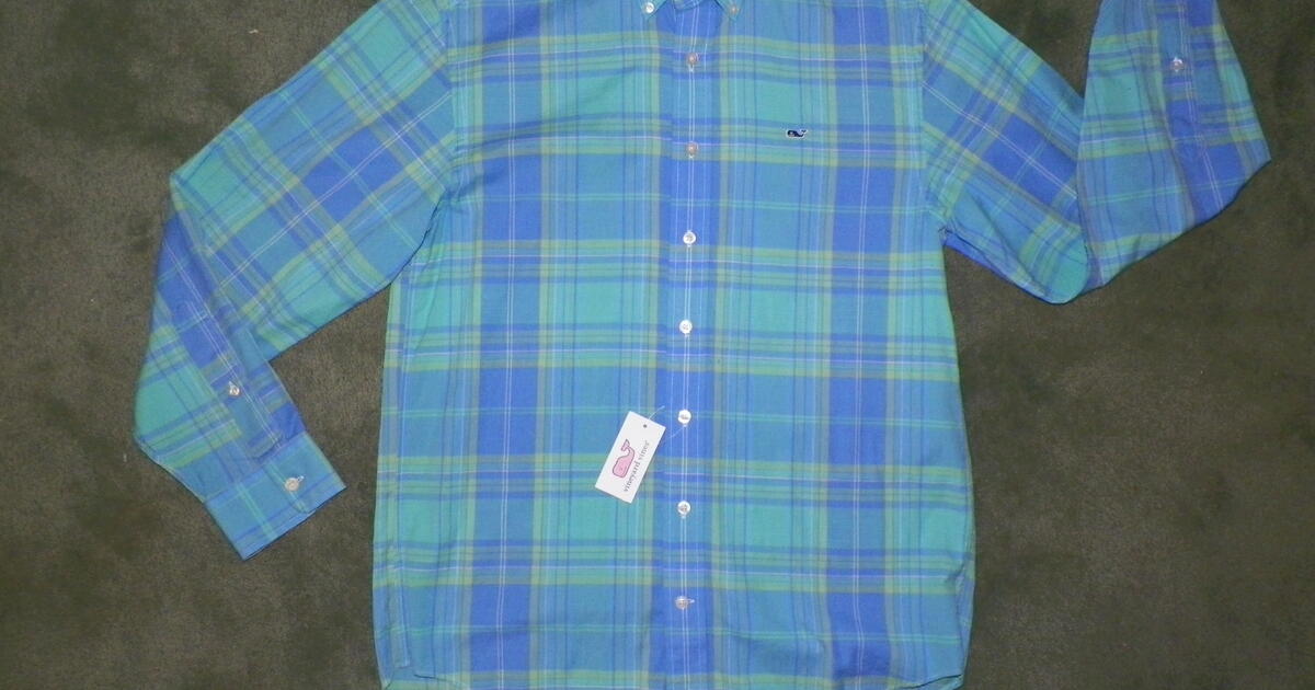 NEW Vineyard Vines Plaid Long Sleeve Whale Shirt Sz SML for $50 in St ...