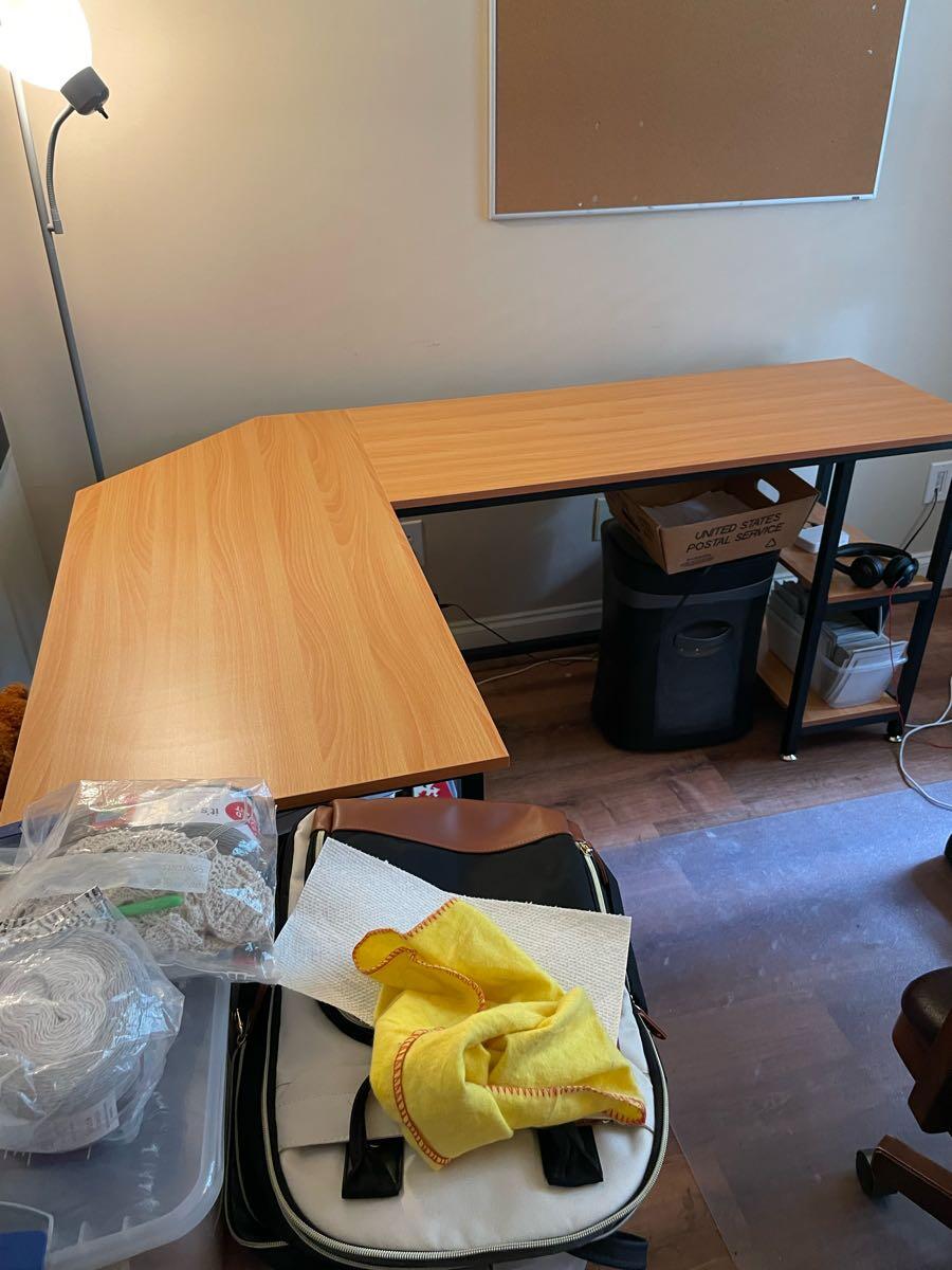 L-Shaped Wooden Desk