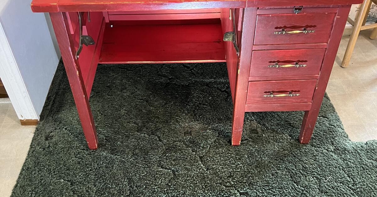 Mid century modern typewriter desk solid oak for 30 in spring branch