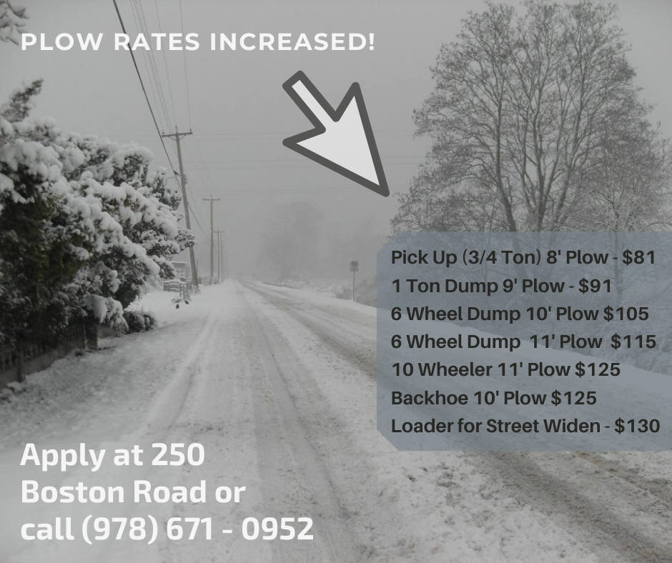 Plow Rates Increased! (Town of Billerica) — Nextdoor — Nextdoor