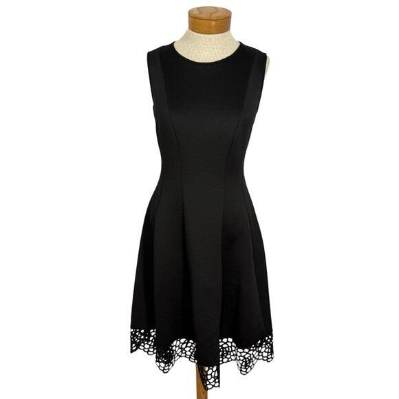 Donna Ricco Size 6 Sleeveless Lace-Hem Fit & Flare Midi Dress Black For $25  In San Jose, CA | For Sale & Free  Nextdoor