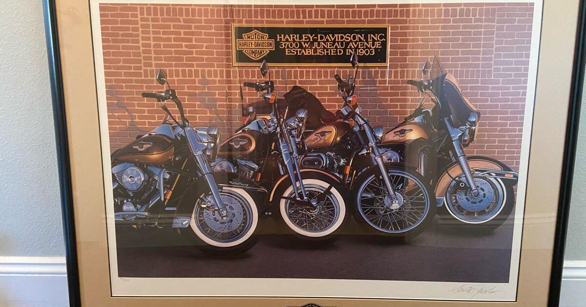 Harley Davidson 95th Anniversary framed Print by Scott Jacobs for 100