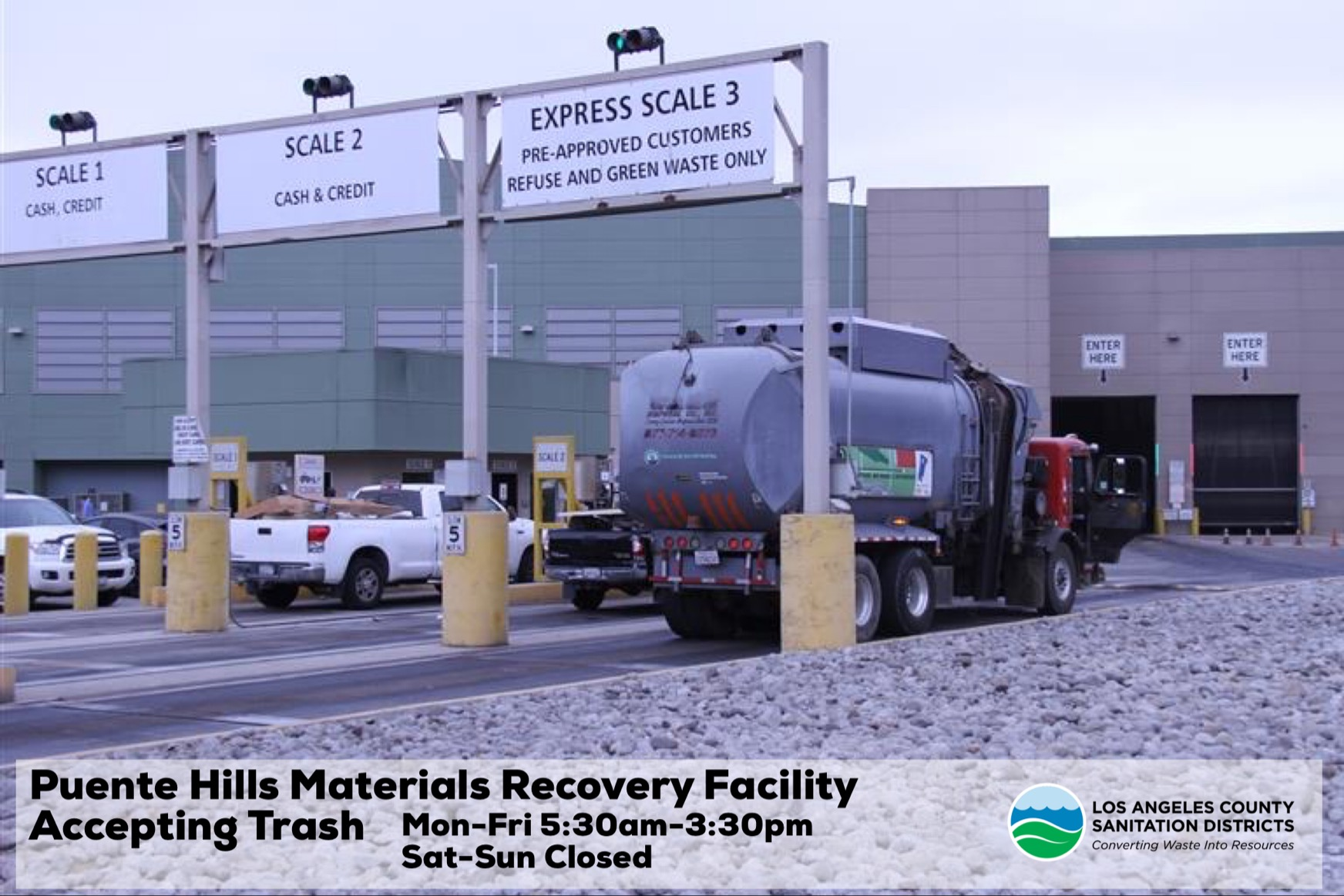 Temporary change in operating hours and days for the puente hills