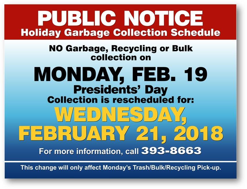 Holiday Garbage Collection Schedule (City of Portsmouth) — Nextdoor