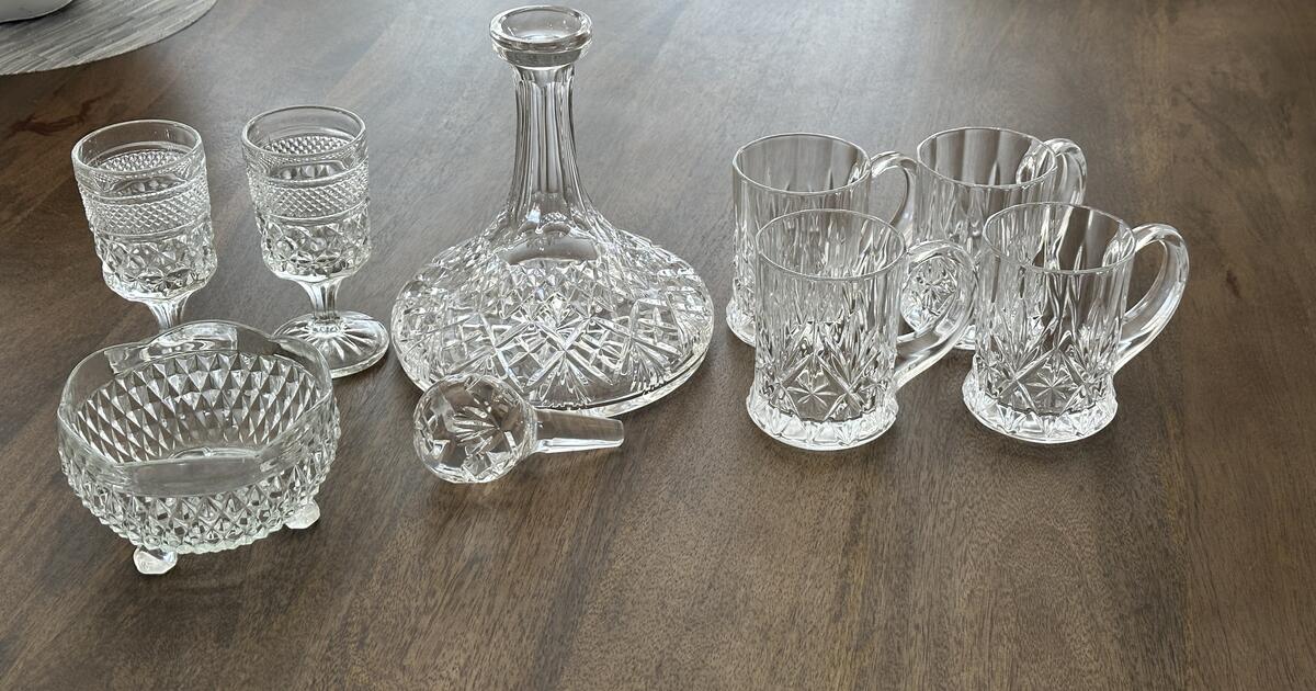 Heavy Lead Crystal Cut Decanter with glassware set for $50 in Stilwell ...