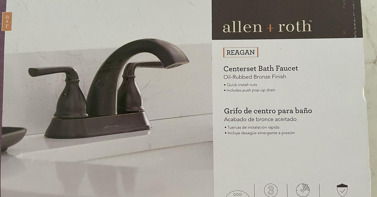 Bathroom faucet, light fixture, shower curtain rod and hooks for $100 ...