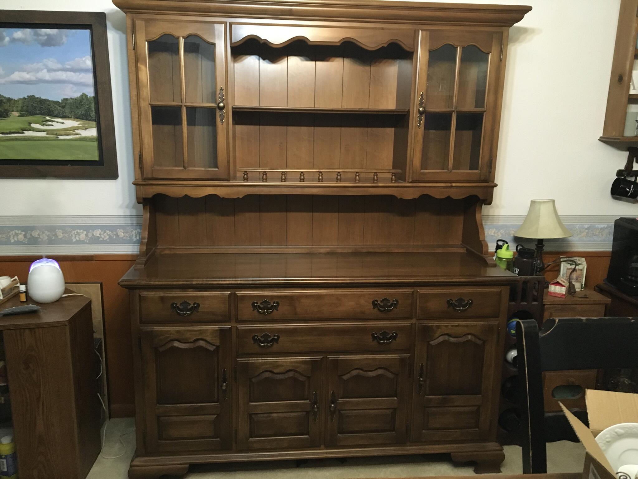 Vintage Maplewood Early American Hutch For $900 In Hurst, TX