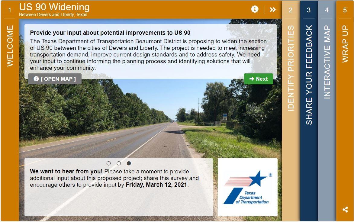 Share your feedback on the proposed US 90 Widening in Liberty