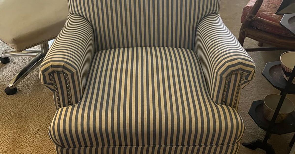 Blue and white striped arm chair for Free in Gaithersburg, MD For Sale & Free — Nextdoor