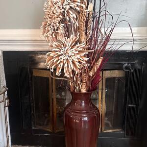 Tall Decorative Vase with Dried Flowers