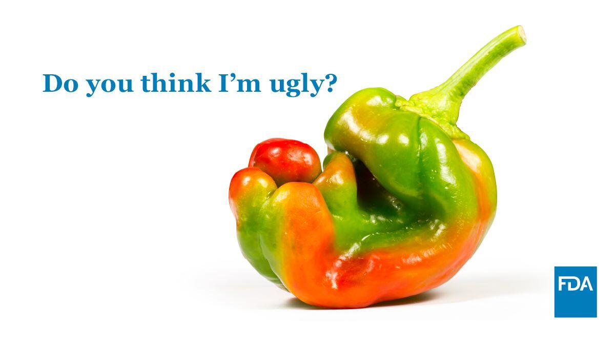 Imperfect fruits and vegetables may have a slightly odd shape ...