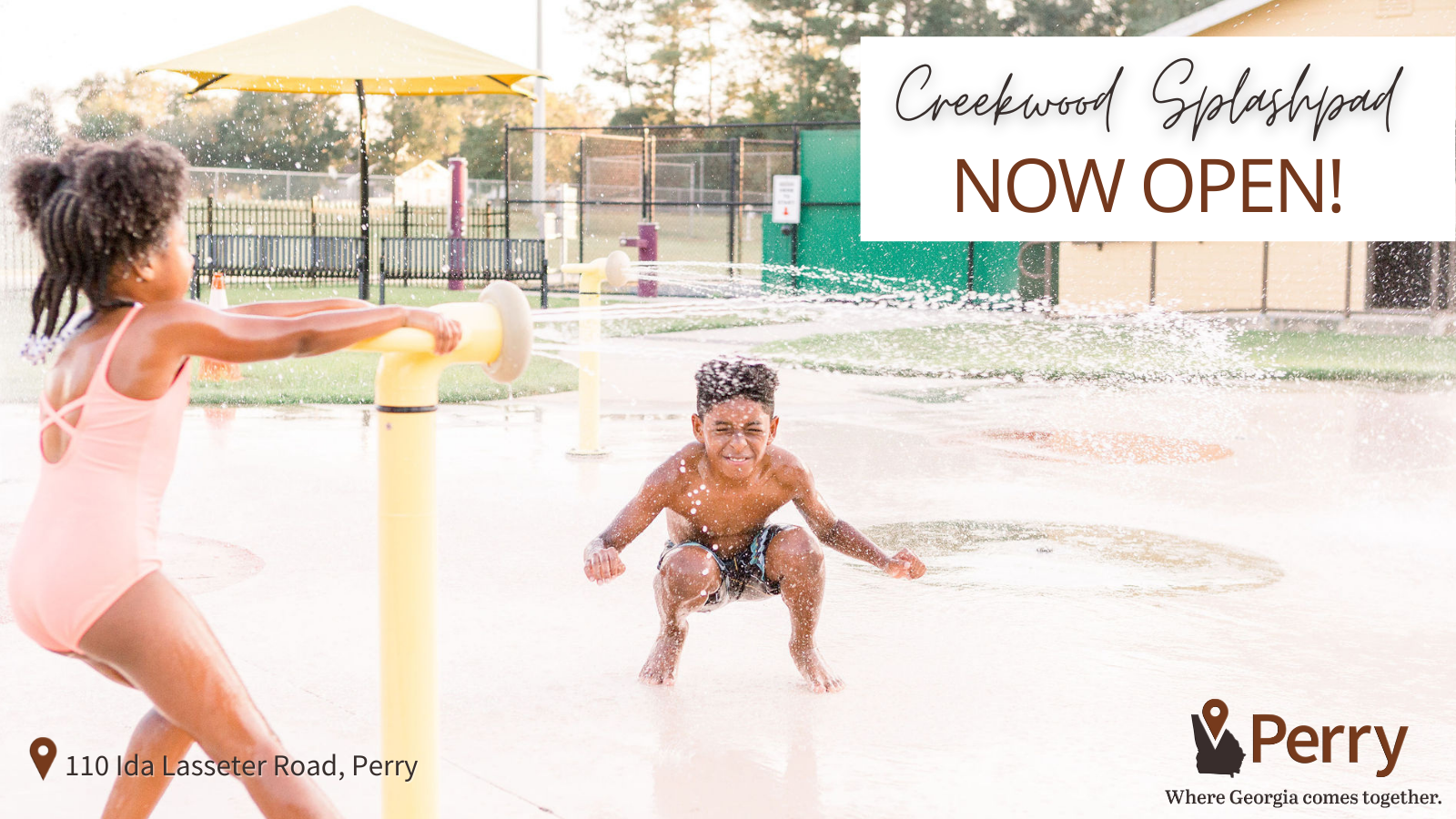 Creekwood Splashpad Officially OPEN! (City of Perry) — Nextdoor — Nextdoor