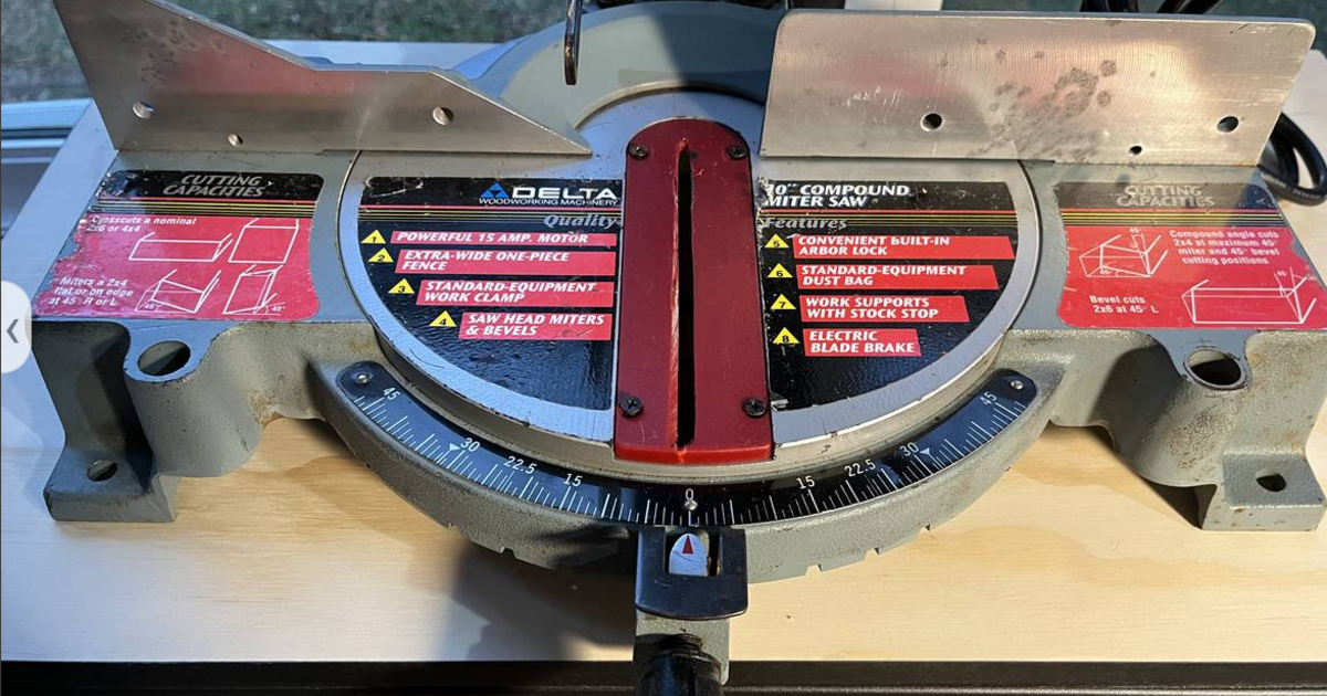 Delta 36-070 10” Chop Miter Saw - Metal cutting blade for $30 in ...