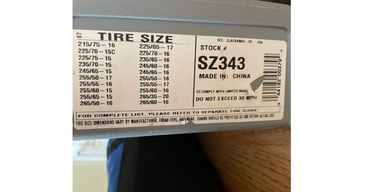 Snow tire chains sitting on curb for Free in Ventura, CA Finds