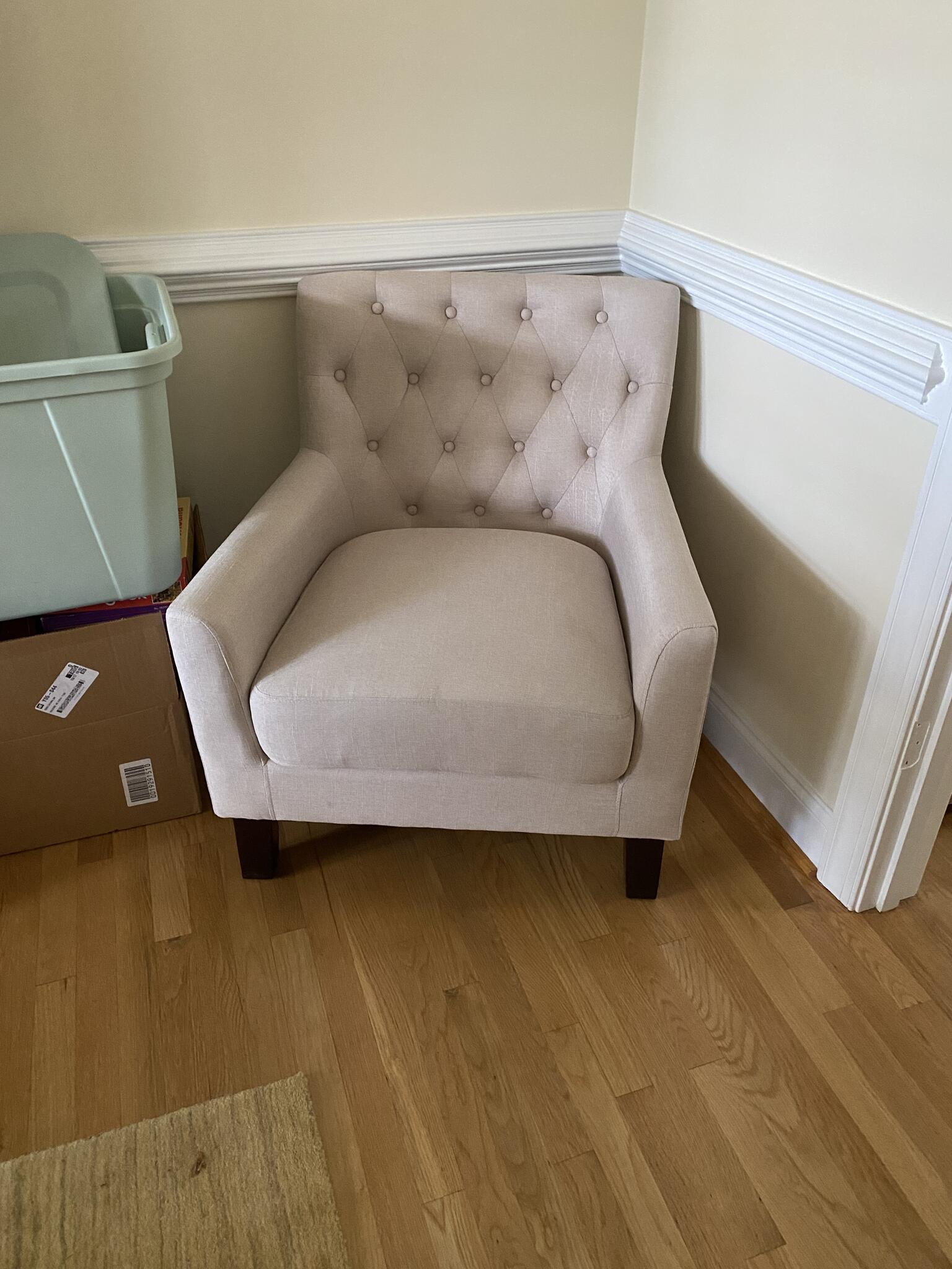 Beige Tufted Armchair