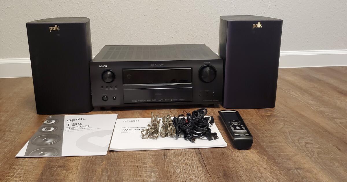 Denon AVR2808CI Receiver and Polk TSx 220b Speakers for 65 in Cedar