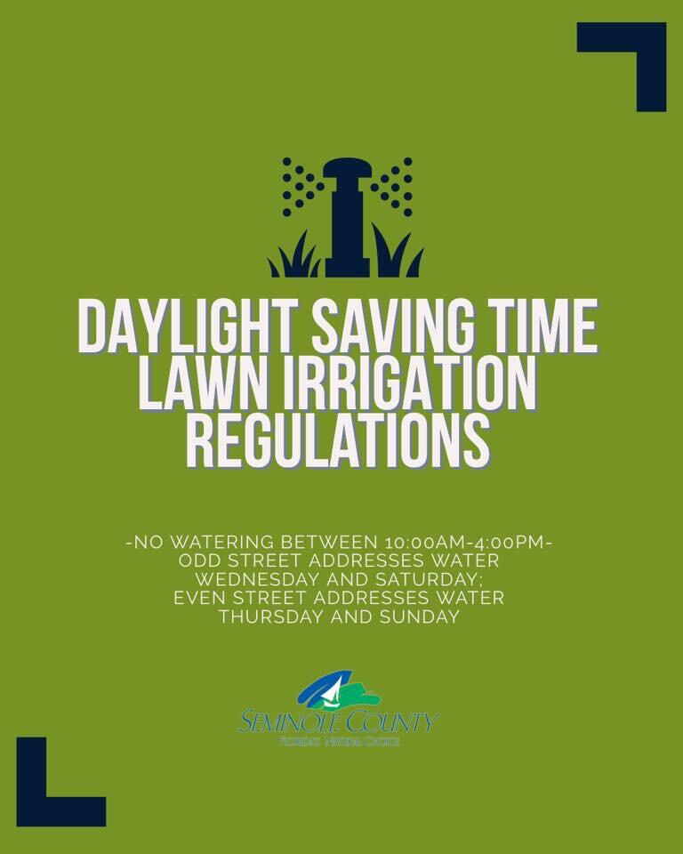 Watering Restrictions Change Tomorrow, 3/8 (Seminole County) — Nextdoor