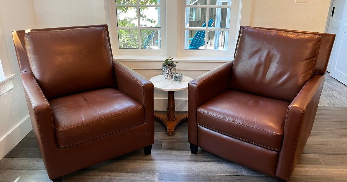 2 leather chairs, one reclines for $150 in Lummi Island, WA | Finds — Nextdoor