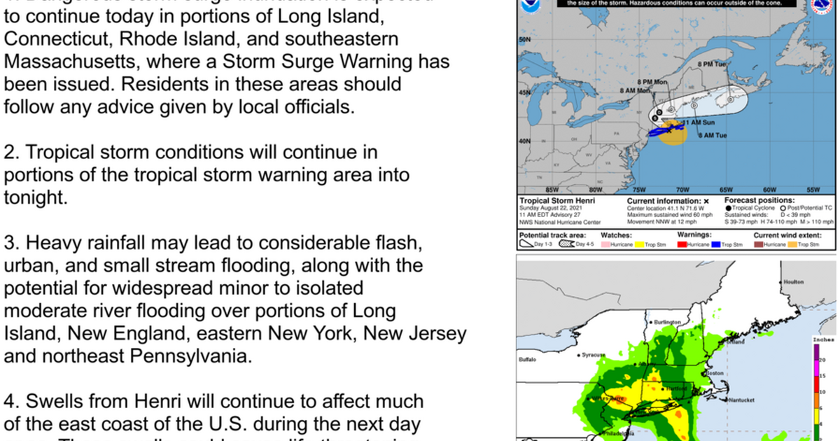 Tropical Storm Henri Update — Nextdoor