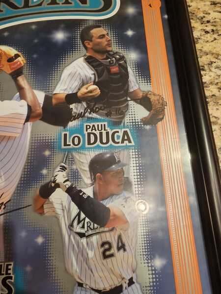 Marlins 2005 All-Star Game 18x22 Poster Signed by (4) with Luis Castillo,  Dontrelle Willis, Paul Lo Duca & Miguel Cabrera (JSA)