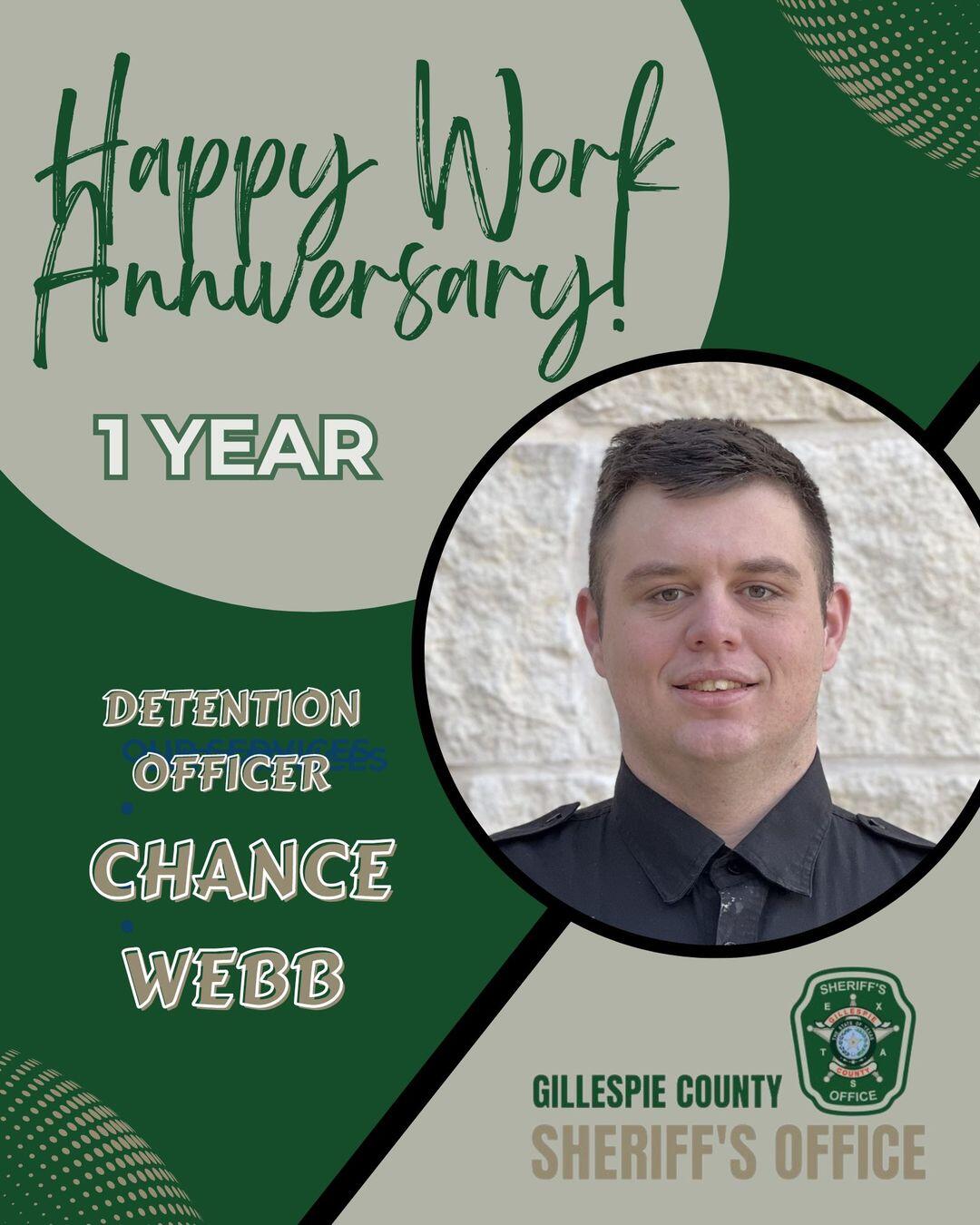 Congratulations to Detention Officer Chance Webb on his 1st work ...