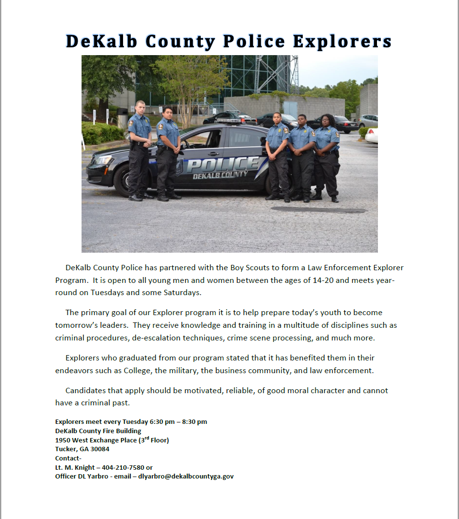 DEKALB COUNTY POLICE DEPARTMENT EXPLORER PROGRAM (DeKalb County Police