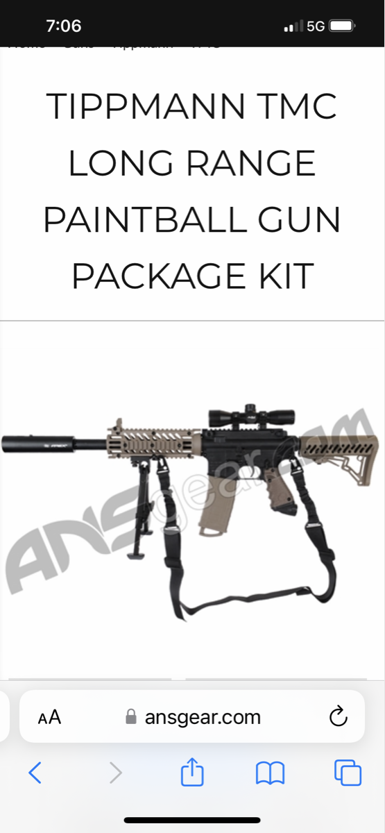 Tippmann TMC Long Range Paintball Gun Package Kit