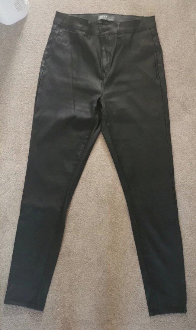 Black LeatherLook High Waist Leggings  New Look