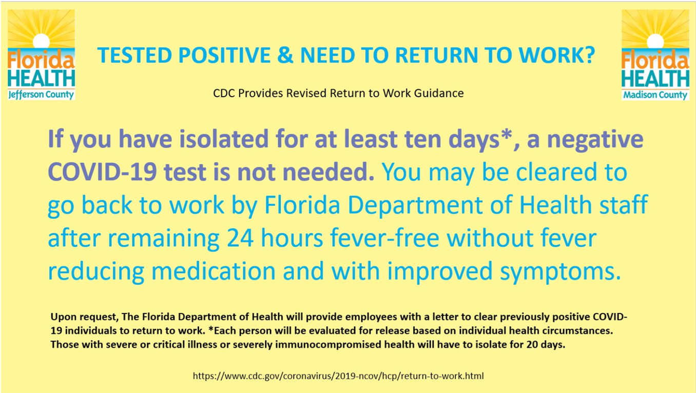 New Return To Work Guidelines After COVID-19 Diagnosis