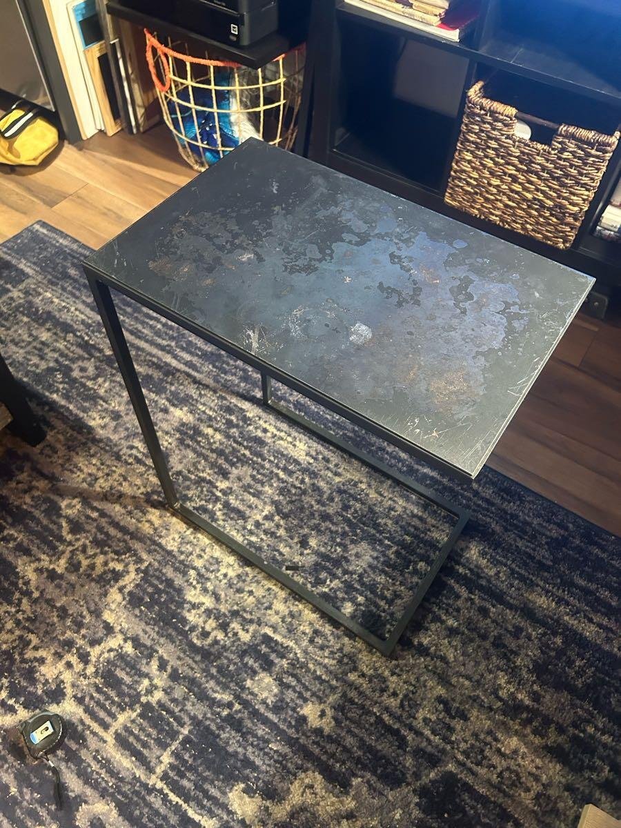 Distressed metal cshape table. for 80 in Seattle, WA For Sale & Free — Nextdoor