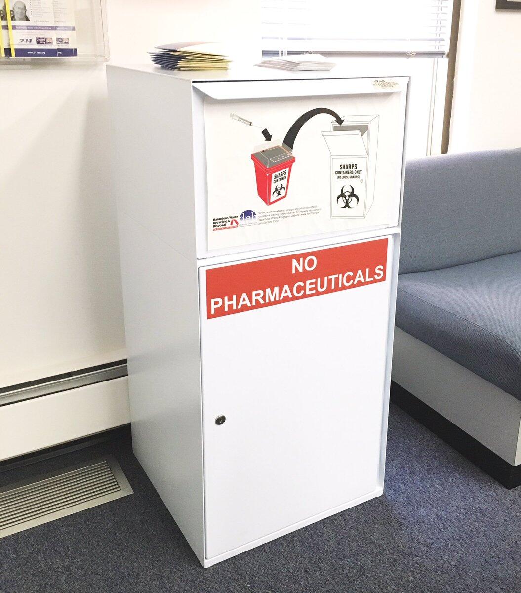 NEW! Sharps container dropoff bin in lobby (Mountain View Police